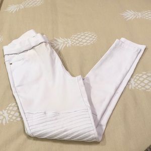 White Moto Jeggings- size L